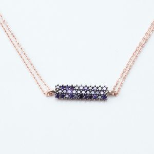 Sterling Silver Purple Rectangle Bracelet